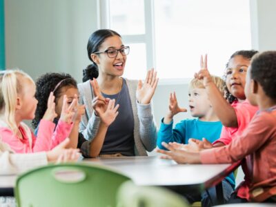 Preschool children in class